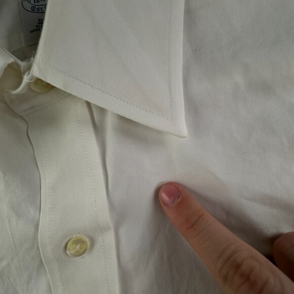 Brooks Brothers Men Non Iron Button Up Shirt Long Sleeve 15.5 34 Slim Fit White - Picture 16 of 16